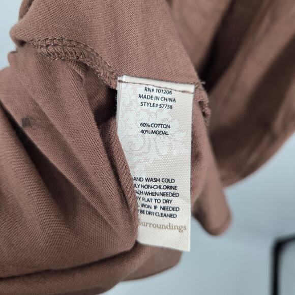 Soft Surroundings 2X Brown Maxi Dress Pima Cotton Modal Blend Tank Style Capsule - Picture 6 of 7